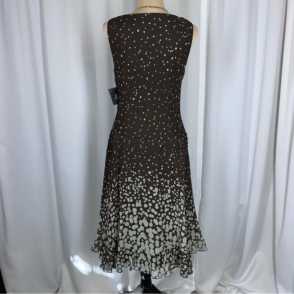 NWT Liz Claiborne Cowl Neck Dress Sz 6 Polka Dot Sleeveless MSPR $139 READ - Picture 4 of 16